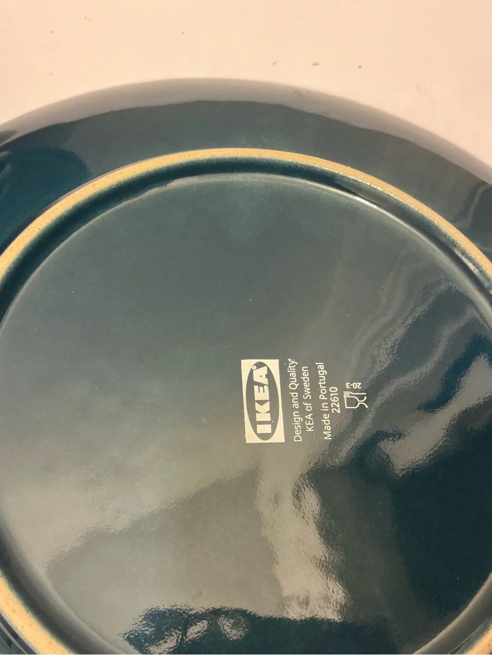 IKEA Stoneware Dark Blue 8” Set of 3 Salad Plates & 3 dinner plates 10.5” 22610